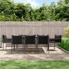 vidaXL 9-tlg. Garten-Essgruppe mit Kissen Poly Rattan und Stahl