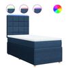 vidaXL Boxspringbett mit Matratze Blau 100x200 cm Stoff