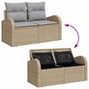 vidaXL Gartensofa-set mit Kissen 4 pcs Beige und Hellgrau Poly-Rattan