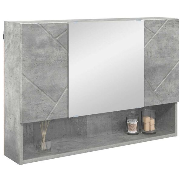 vidaXL Spiegelschrank mit T&uuml;r Beton Grau 80 x 17 x 55 cm Holzwerkstoff