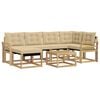 vidaXL Outdoor-Sofagarnitur 7 stk. 6-Sitzer Wei&szlig; und Beige