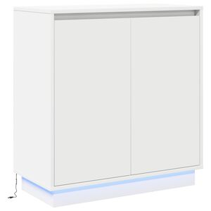 vidaXL LED-Sideboard mit Regal Wei&szlig; 71 x 34,5 x 75 cm Holzwerkstoff