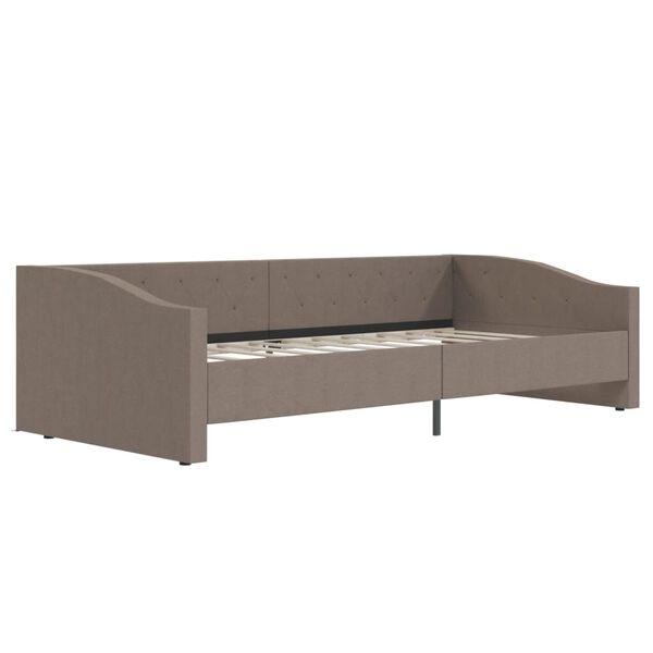 vidaXL Tagesbett mit Matratze USB Taupe Stoff 90x200 cm