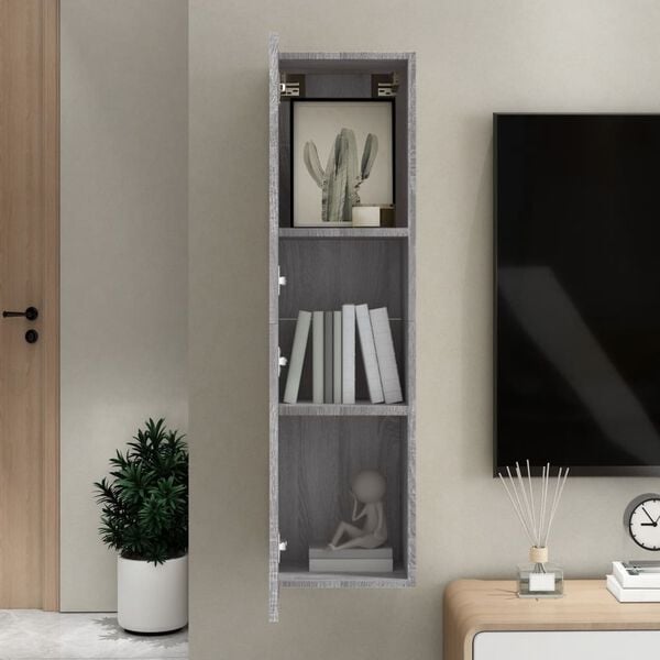 vidaXL TV-Wandschrank Grau Sonoma 30,5x30x110 cm