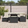 vidaXL Garten-Sofa-Set mit Kissen 7 pcs Schwarz Poly Rattan