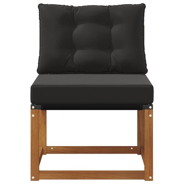 vidaXL Outdoor Mittelsofa Massivholz Akazie und Textilene Stoff Natur