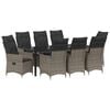 vidaXL Garten Essgruppe 9 stk. Grau Poly-Rattan