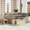 vidaXL Gartensofa-set mit Kissen 8 pcs Beige Poly-Rattan