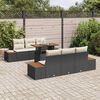 vidaXL Garten-Sofa-Set mit Speicher 7 pcs Schwarz Poly Rattan