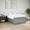 vidaXL Boxspringbett mit Matratze Hellgrau 160x200 cm Stoff
