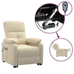 vidaXL Massagesessel Elektrisch Creme Stoff