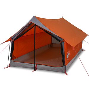 vidaXL Campingzelt 2 Personen Grau und Orange Wasserfest