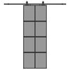 vidaXL Schiebet&uuml;r mit Beschlag Schwarz 76x205 cm Hartglas