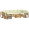 vidaXL Sofagarnituren mit Kissen 10 pcs Wei&szlig; und Creme Polyester