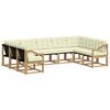 vidaXL Outdoor-Sofagarnitur mit Kissen 9 pcs Wei&szlig; und Creme