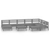 vidaXL 10-tlg. Garten-Lounge-Set Massivholz Kiefer Grau