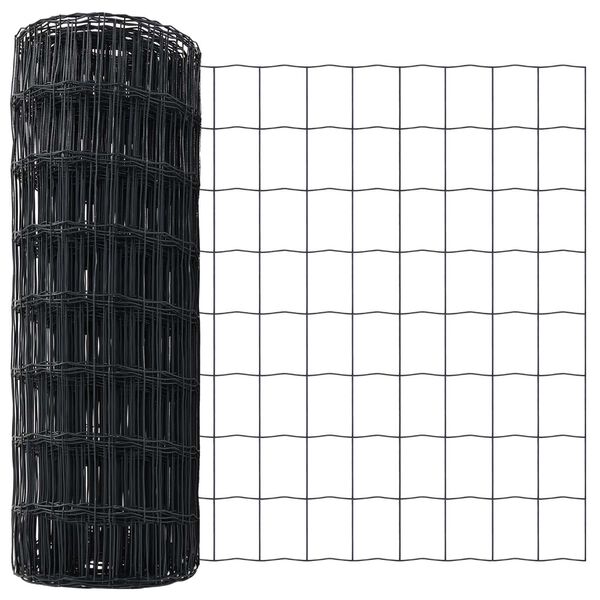 vidaXL Eurozaun Grau 0,4 x 25 m PVC-beschichtetes Eisen