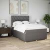 vidaXL Boxspringbett mit Matratze Taupe 160x200 cm Stoff
