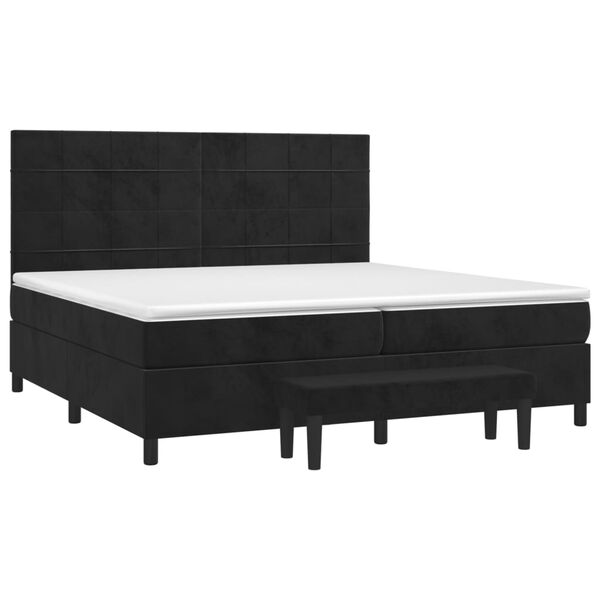 vidaXL Boxspringbett mit Matratze Schwarz 200x200 cm Samt
