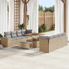 vidaXL Gartensofa-set mit Kissen 11 pcs Beige und Hellgrau Poly-Rattan