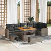 vidaXL Gartensofa-set 9 pcs Grau Poly-Rattan