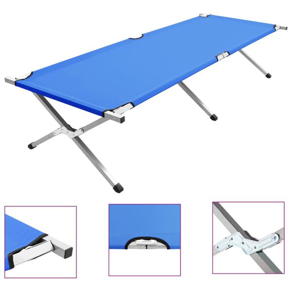 vidaXL Campingbett 210x80x48 cm XXL Blau