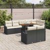 vidaXL Garten-Sofa-Set mit Kissen 9 pcs Schwarz und Creme