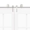vidaXL Schiebetür-Beschlagsatz 183 cm Edelstahl Silbern