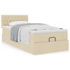 vidaXL Ottoman-Bett mit Matratze Creme 90x200 cm Stoff