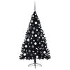 vidaXL K&uuml;nstlicher vorbeleuchteter Weihnachtsbaum Schwarz 180 cm PVC