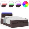 vidaXL Ottoman-Bett mit Matratze & LEDs Dunkelbraun 120x200 cm Stoff