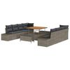 vidaXL Gartensofa-set 11 stk. Grau Poly-Rattan