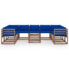 vidaXL 10-tlg. Garten-Lounge-Set mit Kissen in Blau
