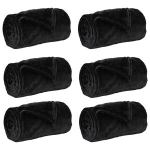 vidaXL Wohndecken 6 stk. Schwarz 150 x 200 cm 4.68 kg Fleece