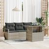 vidaXL Garten-Sofa-Set mit Speicher 5 pcs Hellgrau Poly Rattan