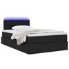 vidaXL Bett mit Stauraum und LED mit LED Schwarz 120 x 200 cm Stoff