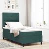 vidaXL Boxspringbett mit Matratze Dunkelgr&uuml;n 90 x 200 cm Stoff