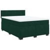 vidaXL Boxspringbett mit Matratze Dunkelgr&uuml;n 160x200 cm Samt