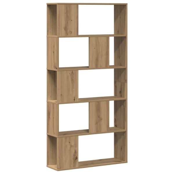 vidaXL B&uuml;cherregal 5 B&ouml;den Artisan-Eiche 80,5x23,5x162,5 Holzwerkstoff