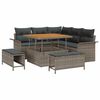 vidaXL Garten-Sofa-Set mit Kissen mit Speicher mit Kissen 8 pcs Grau