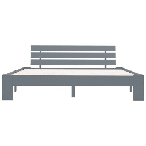 vidaXL Massivholzbett Grau Kiefer 180x200 cm