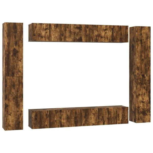 vidaXL 10-tlg. TV-Schrank-Set R&auml;uchereiche Holzwerkstoff