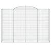 vidaXL Gabionen mit Hochbogen 7 Stk. 300x50x200/220cm Verzinktes Eisen