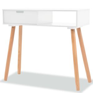 vidaXL Konsolentisch Kiefernholz Massiv 80 x 30 x 72 cm Wei&szlig;