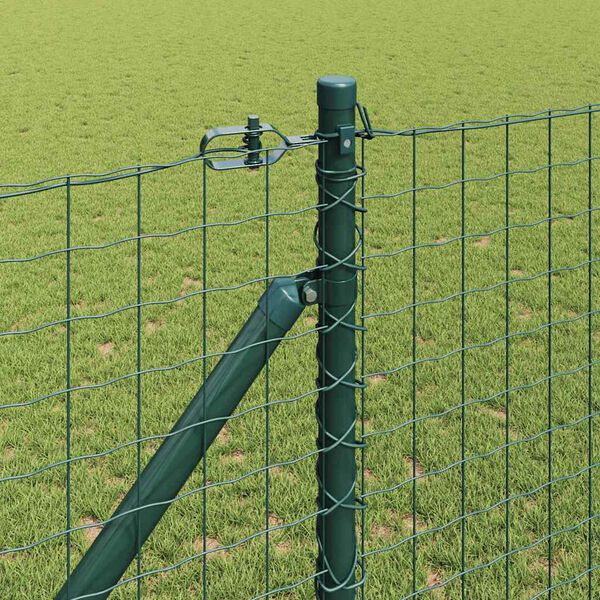 vidaXL Zaun mit Pfosten Gr&uuml;n 1 x 10 m Stahl und PVC