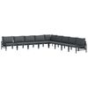 vidaXL Gartensofa-set 9 stk. Schwarz Stahl