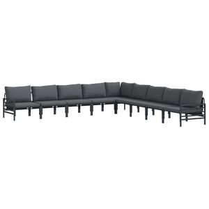 vidaXL Gartensofa-set 9 stk. Schwarz Stahl