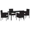 vidaXL Garten Essgruppe 5 stk. Schwarz Poly-Rattan