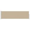 vidaXL Ausziehbares Seitenmarkise Beige 500 x 117 cm Polyester