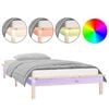 vidaXL Massivholzbett mit LEDs 75x190 cm